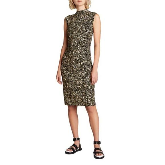Proenza Schouler White Label Abstract Swirl Sleeveless Stretch Knit Midi Dress - Picture 1 of 12